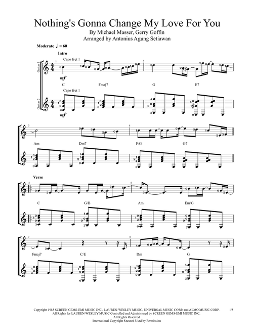 Nothing's Gonna Change My Love For You (Arr. Antonius Agung Setiawan) - Glenn Medeiros (Instrumental Duet)