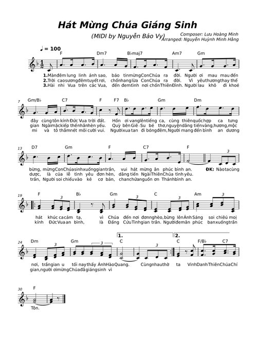 HÁT MỪNG CHÚA GIÁNG SINH – Lưu Hoàng Minh