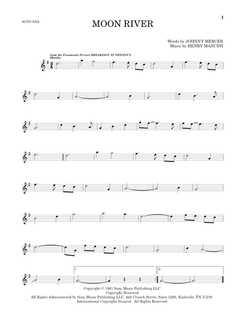 Moon River - Andy Williams, Henry Mancini (Alto Sax Solo)