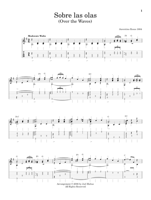 Over The Waves (arr. Joel Mabus) - Juventino Rosas (Solo Guitar)