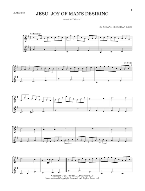 Jesu, Joy Of Man's Desiring - Johann Sebastian Bach (Clarinet Duet)