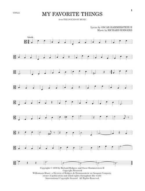 My Favorite Things (from The Sound Of Music) - Julie Andrews (Viola Solo)