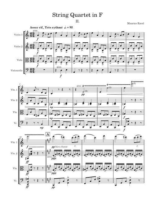 String Quartet in F major – Maurice Ravel (2nd movement)