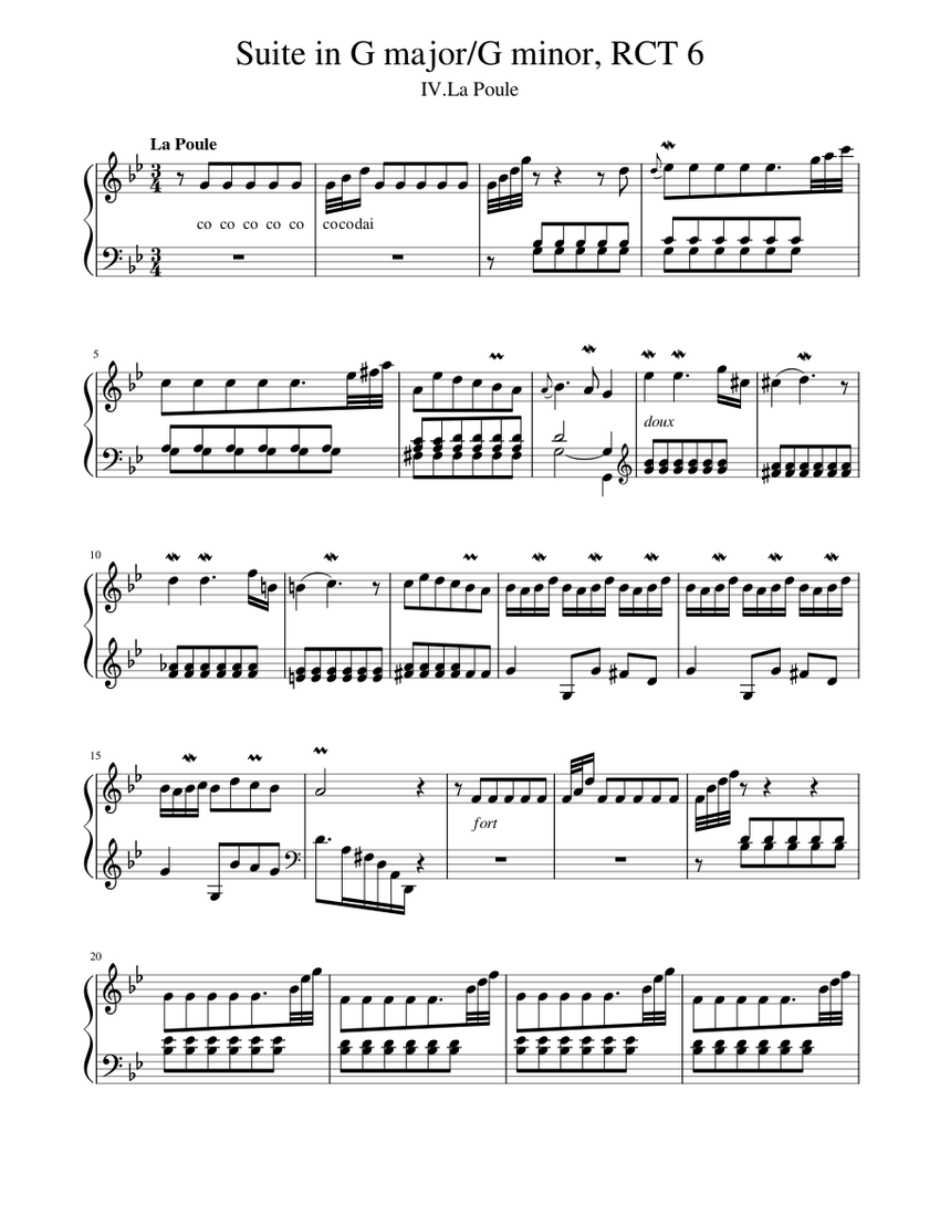 Jean-Philippe Rameau - Suite in G major/G minor, RCT 6 Ⅳ.La