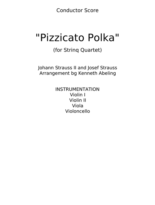 Pizzicato Polka - Johann J Strauss