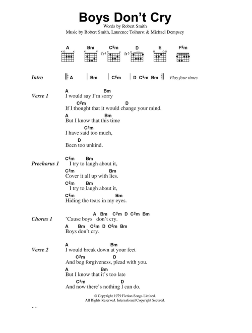 Boys Don't Cry - The Cure (Guitar Chords-Lyrics)