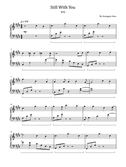 Still With You (acapella) (Arr. poon) - BTS (Piano Solo)