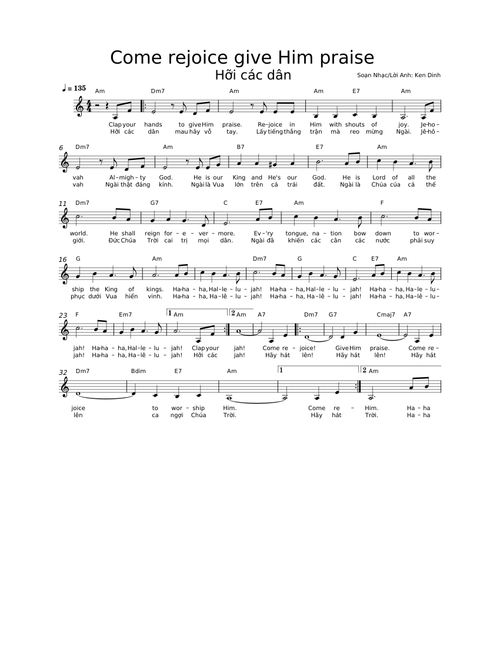 Come rejoice give Him praise Hỡi các dân