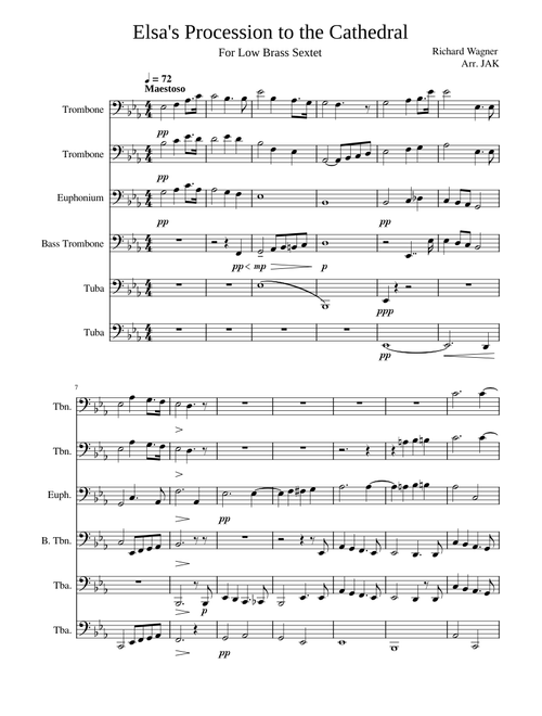 Elsa's Procession to the Cathedral - For Low Brass Ensemble