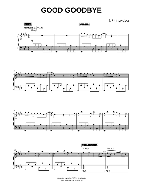 Good Goodbye - 화사 (HWASA) (Piano)