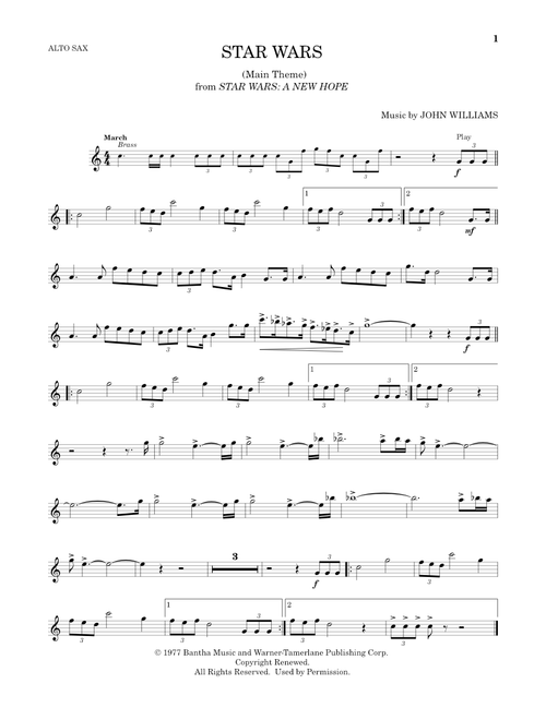 Star Wars (Main Theme) - John Williams (Alto Sax Solo)
