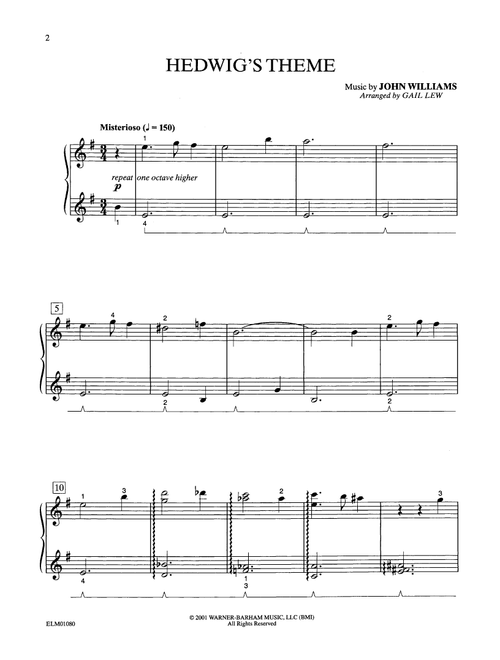 Hedwig's Theme (from Harry Potter) (arr. Gail Lew) - John Williams (Easy Piano)