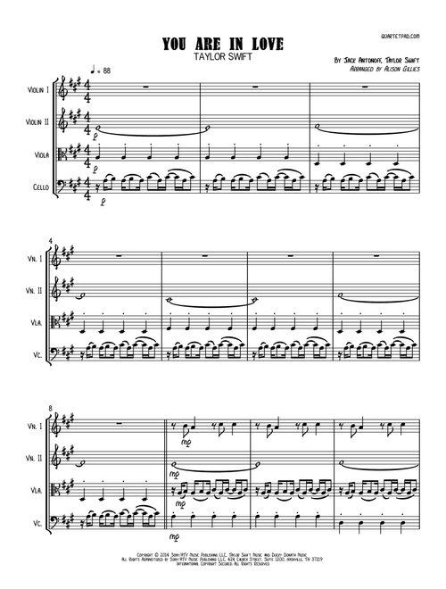 You Are In Love (Arr. Alison Gillies) - Taylor Swift (String Quartet)