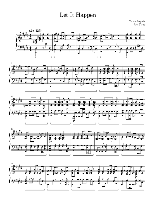 Let it happen – Tame Impala (Piano Solo)