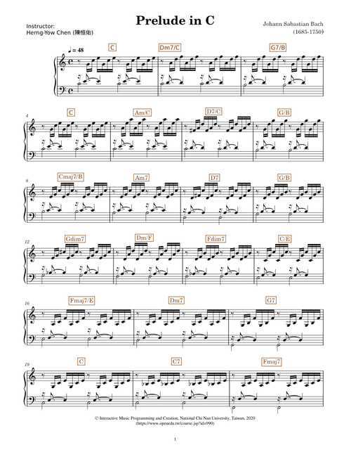 J.S. Bach Prelude in C