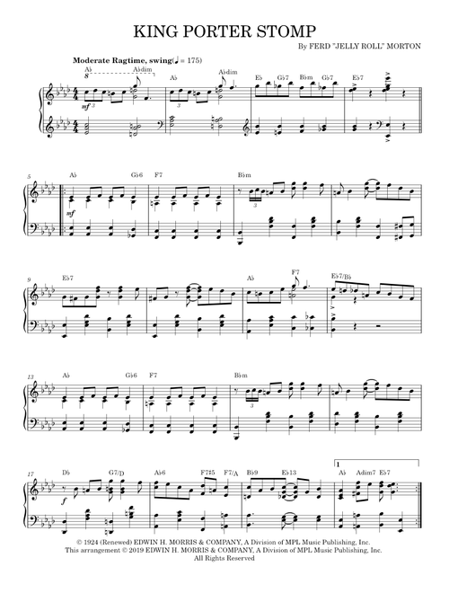 King Porter Stomp - Jelly Roll Morton (Piano Solo)