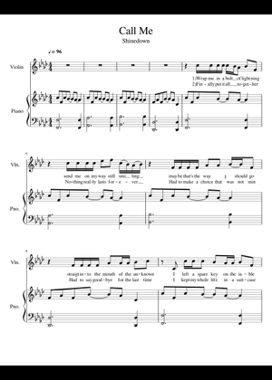 Call me – Shinedown Call me - Shinedown (String Quartet) Sheet Music ...