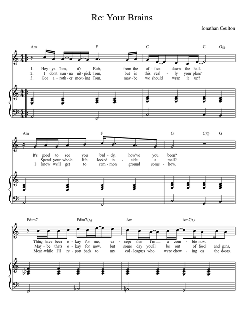 Re: Your Brains (Jonathan Coulton)