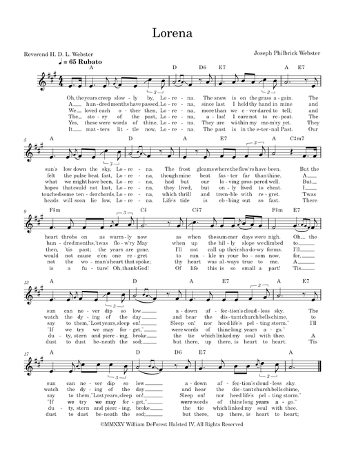 Lorena — Joseph Philbrick Webster and Reverend H. D. L. Webster