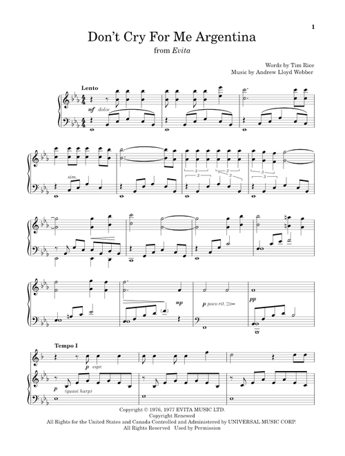 Don't Cry For Me Argentina - Madonna (Clarinet and Piano)