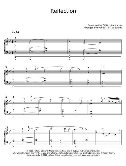 Reflection – Hollow Knight Piano Collections: Easy Version