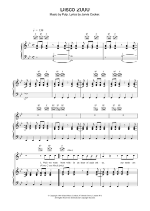Play Official version of Pencil skirt sheet music by Pulp for Piano Vocals MuseScore
