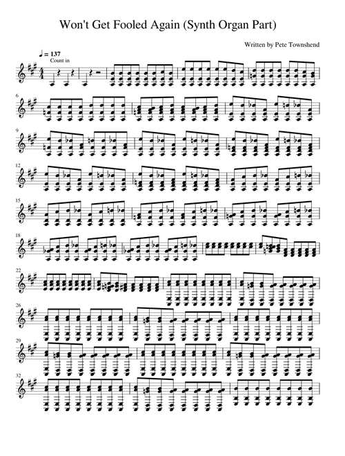 Wont Get Fooled Again (Synth Part) – The Who