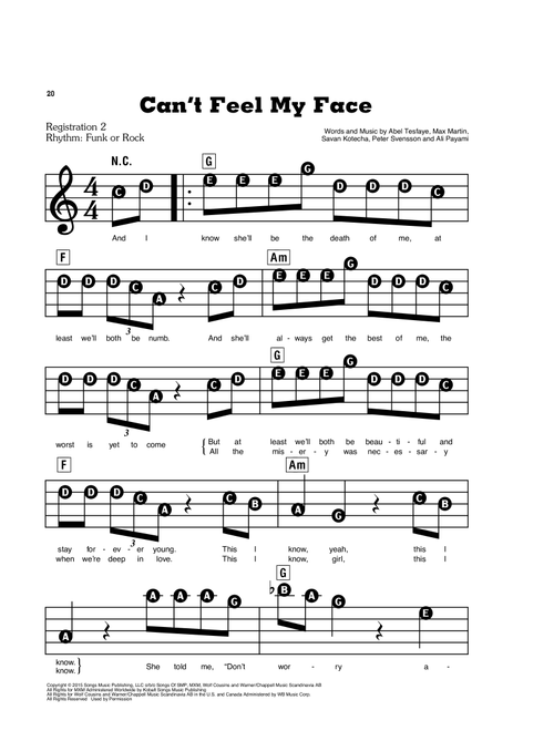 Can't Feel My Face - The Weeknd (E-Z Play Today)