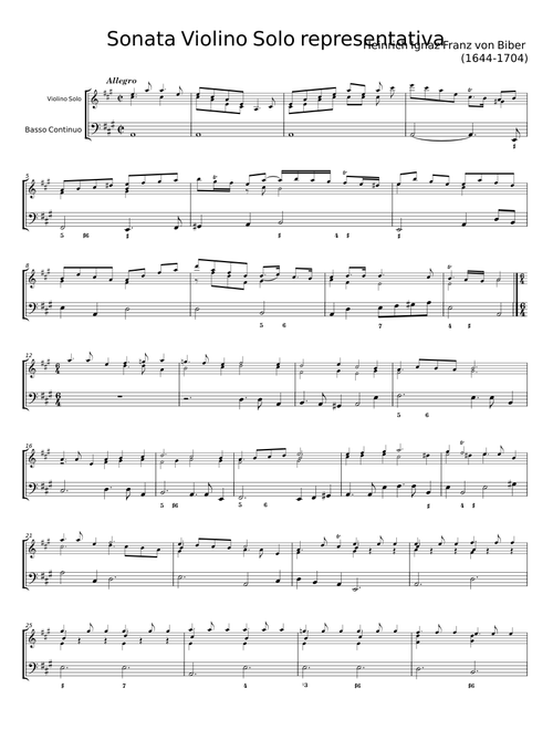 Sonata violino solo representativa - Heinrich Ignaz Franz von Biber