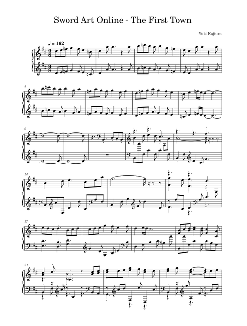The First Town – Yuki Kajiura - Sword Art Online - Piano