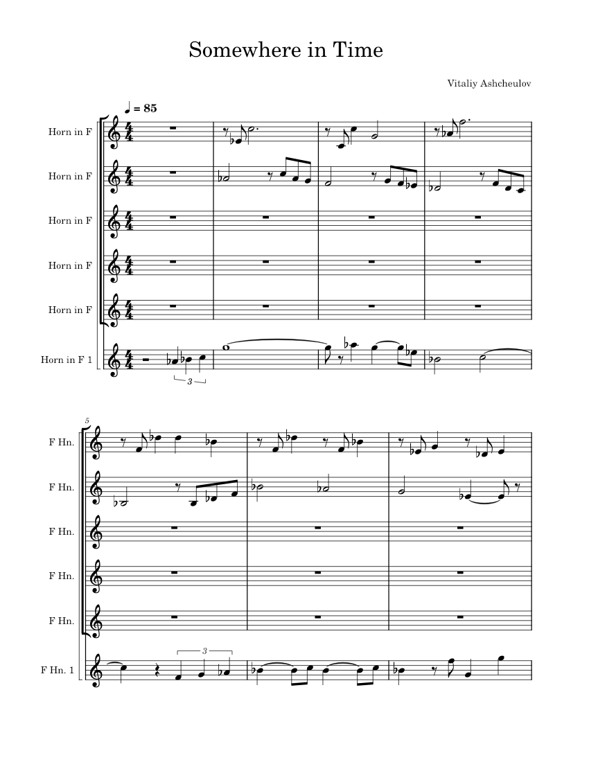 Somewhere in time John Barry Somewhere in Time Sheet music for French
