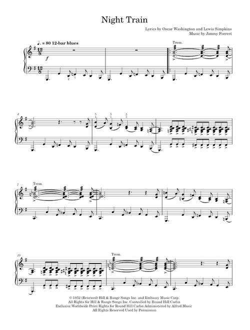 Night train - Jimmy Forrest (Piano Solo)