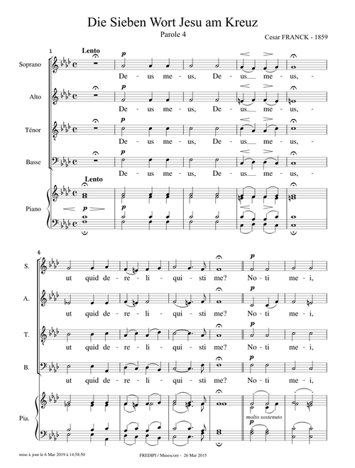 Die sieben Worte Jesu Christi am Kreuz, Wort 4 by César Franck