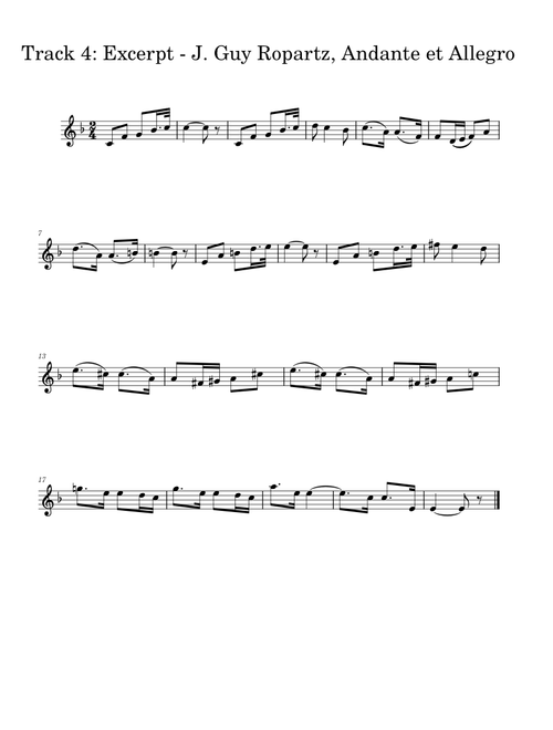 Track 4: Excerpt - J. Guy Ropartz, Andante et Allegro