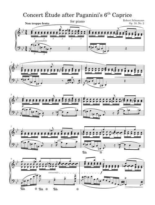 Concert Étude after Paganini's 6th Caprice - R. Schumann, Op. 10, No. 2