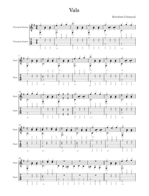 Vals – Bartolome Calatayud Vals Calatuyud Tab