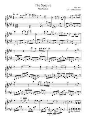 Storing Paard Geruststellen Free The Spectre by Alan Walker sheet music | Download PDF or print on  Musescore.com