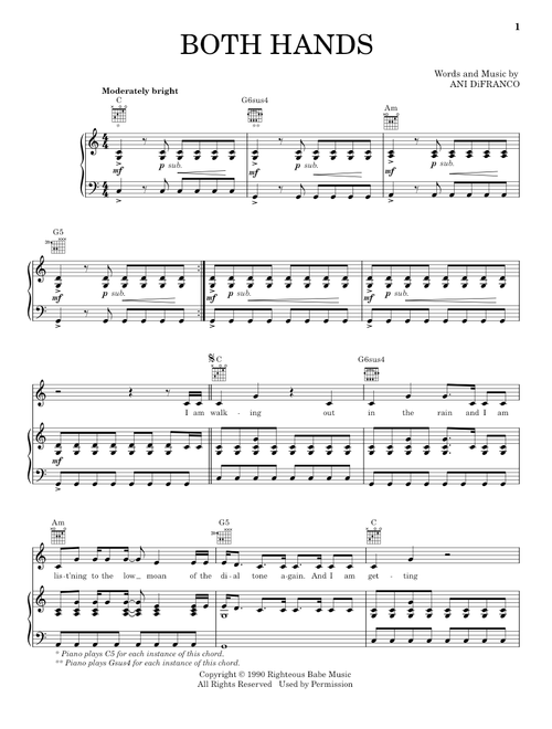 Both Hands - Ani DiFranco (Piano-Vocal-Guitar)