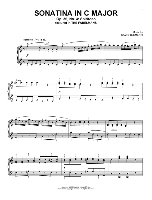 Sonatina In C Major (Op. 36, No. 3: Spiritoso) - Muzio Clementi (Piano Solo)
