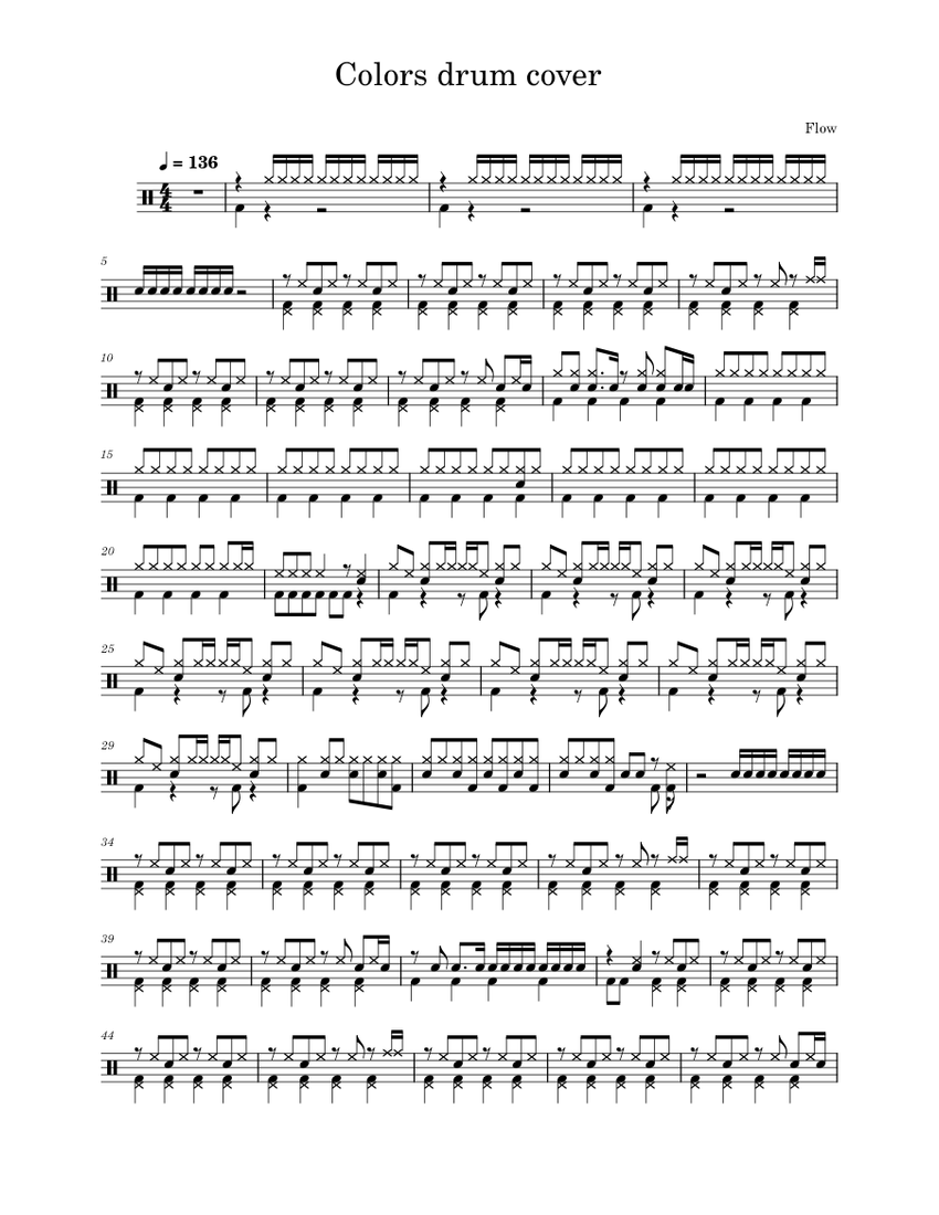 Colors – Flow Drum cover Sheet Music for Drum group (Drum Corps (Modern ...
