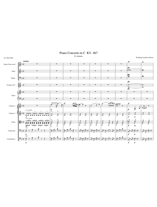 Piano Concerto No. 21, K. 467 2nd movement - Andante – Wolfgang Amadeus Mozart