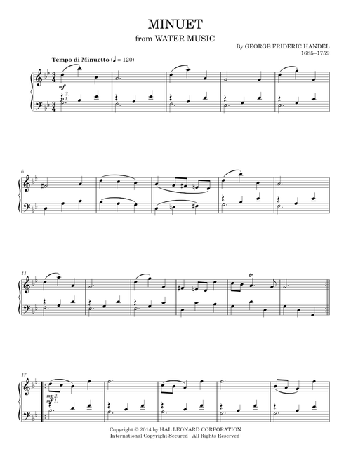 Minuet - Georg Friedrich Händel (Piano Solo)