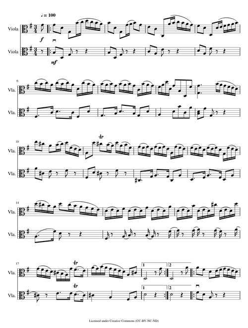 Suite I in G Major Courante Duet