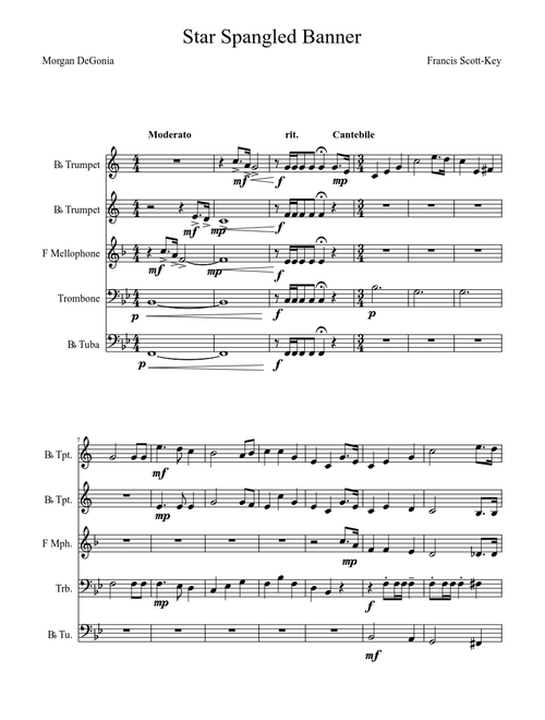 Star Spangled Banner (for Brass Quintet)