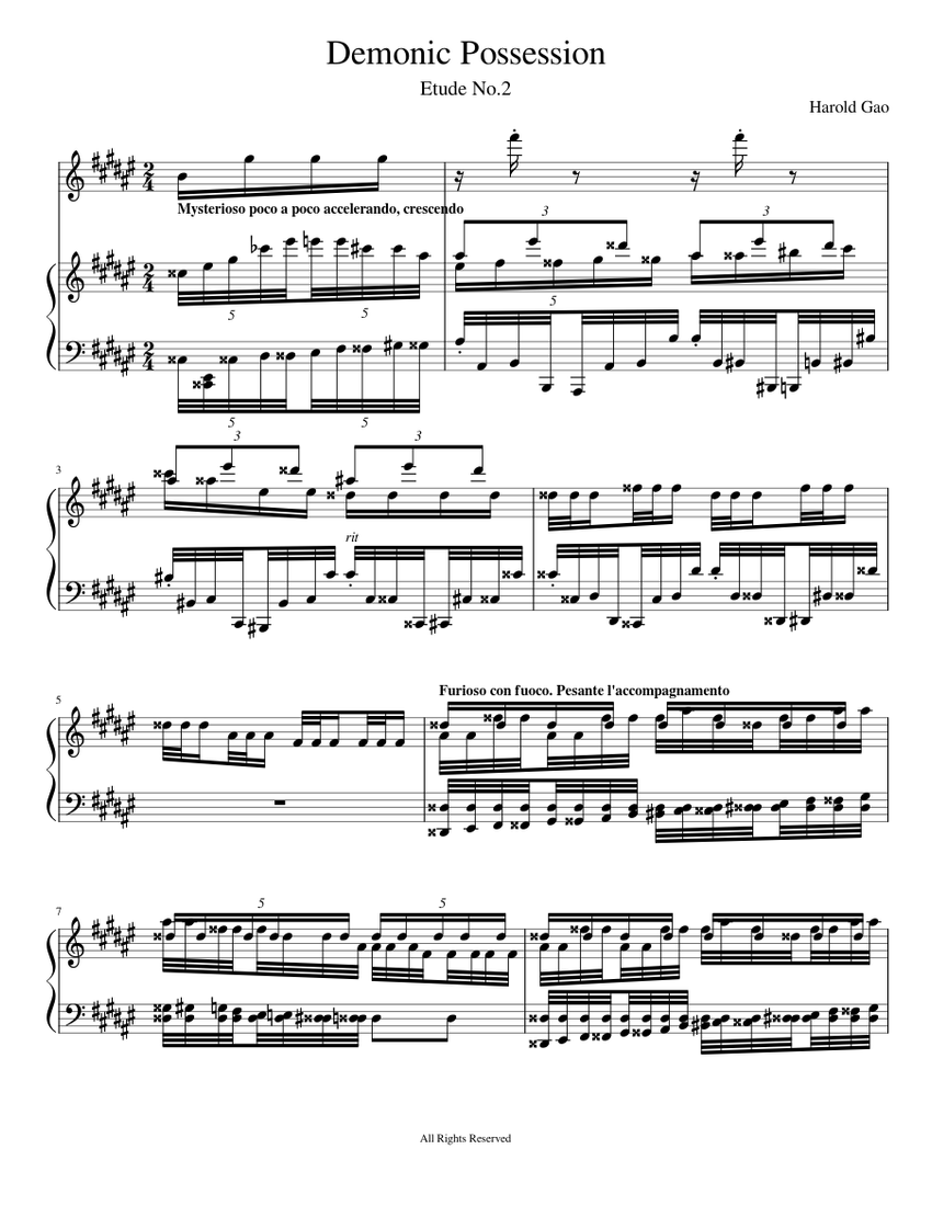 Demonic Possession Sheet Music for Piano (Solo) | MuseScore.com
