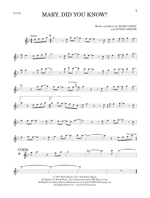 Mary, Did You Know? - Mark Lowry, Buddy Greene (Flute Solo)
