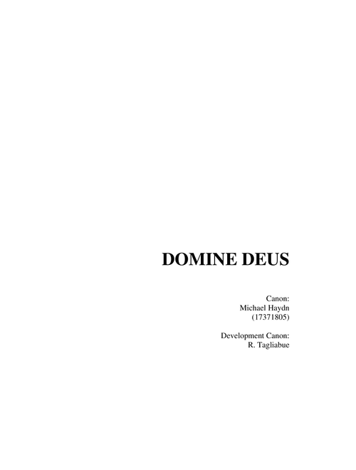 DOMINE DEUS - Canon by Michael Haydn - Development Canon for SATB Choir (Arr. Renato Tagliabue) (Choral, SATB)