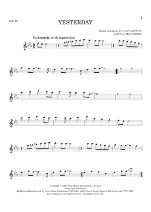 Play Official version of Yesterday Sheet Music by The Beatles for
