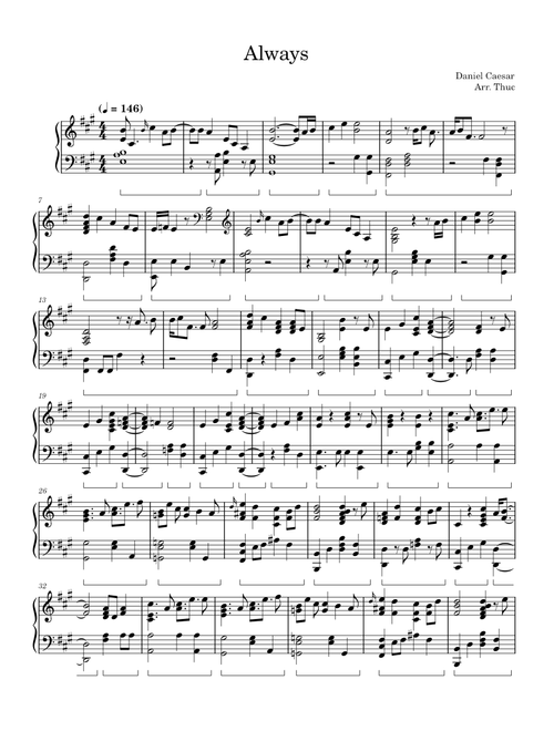 Always – Daniel Caesar (Piano Solo)