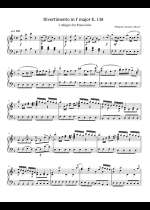 Divertimento No. 3 in F Major, K.138, 2nd Movement (Andante) – Wolfgang ...